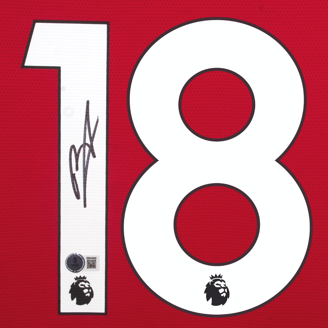 Bruno Fernandes Signed Manchester United Soccer Jersey #18 with Beckett Witness